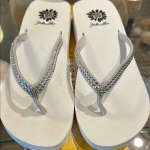 Yellow Box Women's Rhinestone Flip Flops